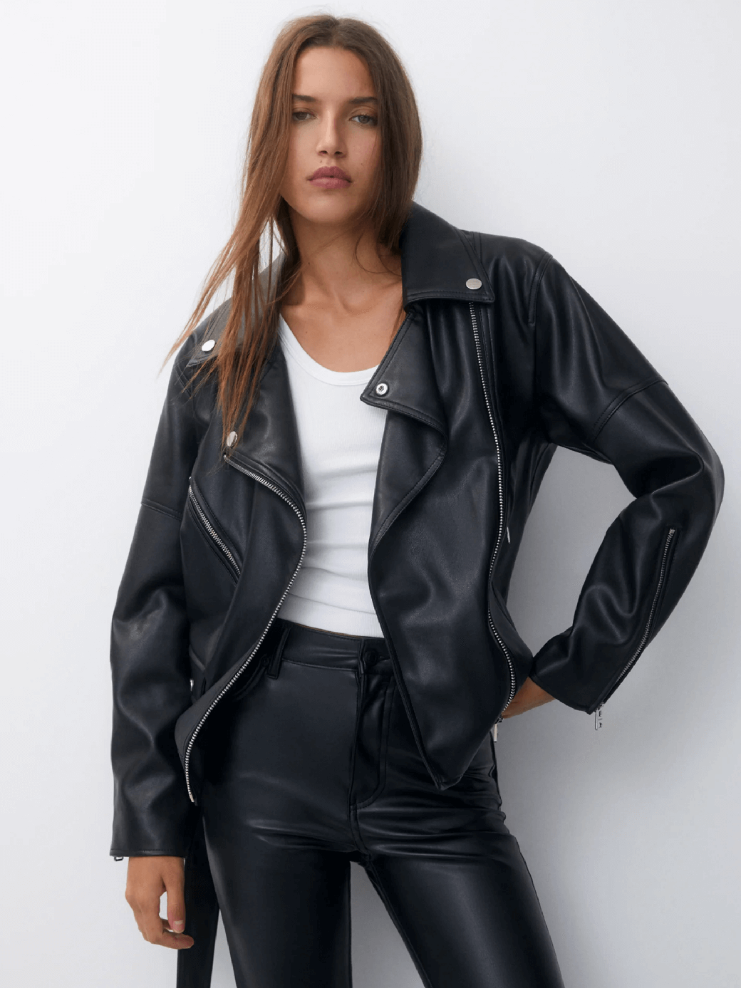 Pull&Bear - Faux Leather Jacket | Vårjacka.se